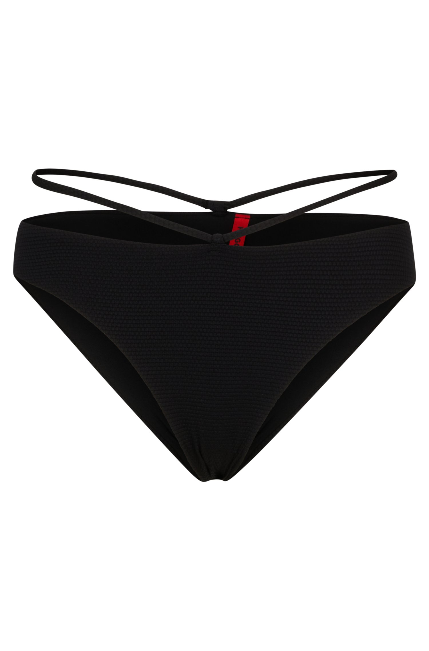 Structured-jersey bikini bottoms with strap details