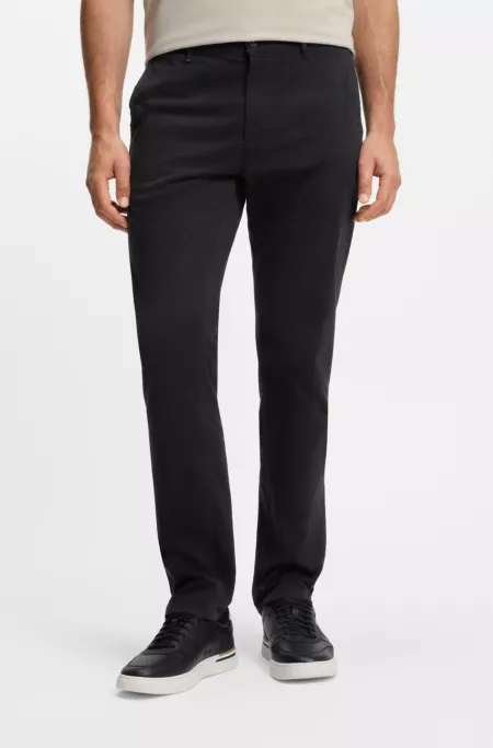 Slim-fit chinos in stretch-cotton satin