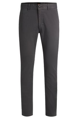 Chinos slim fit de raso de algodón elástico