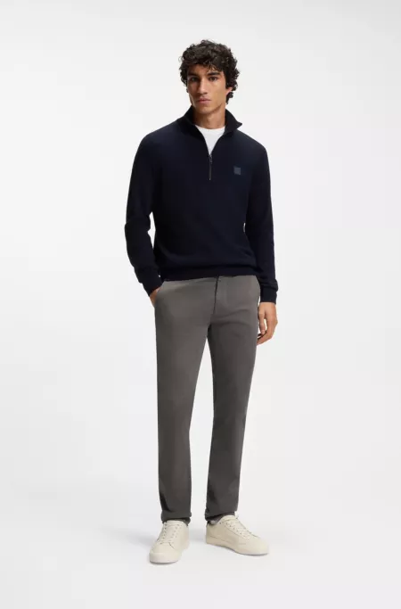 Slim-fit chinos in stretch-cotton satin