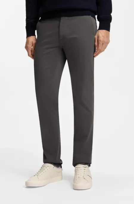 Slim-fit chinos in stretch-cotton satin