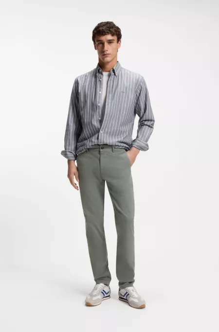 Slim-fit chinos in stretch-cotton satin