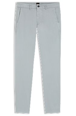 Pantalones slim fit de raso elástico sobreteñido