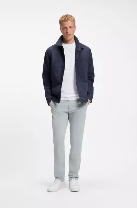 Slim-fit pants in overdyed stretch satin