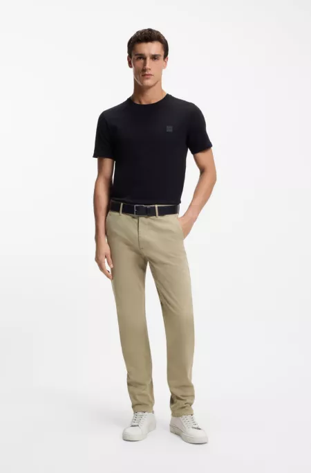 Slim-fit chinos in stretch-cotton satin