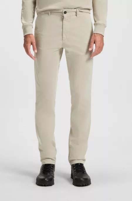 Slim-fit chinos in stretch-cotton satin