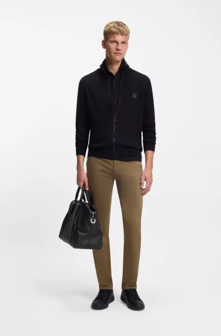 Slim-fit chinos in stretch-cotton satin