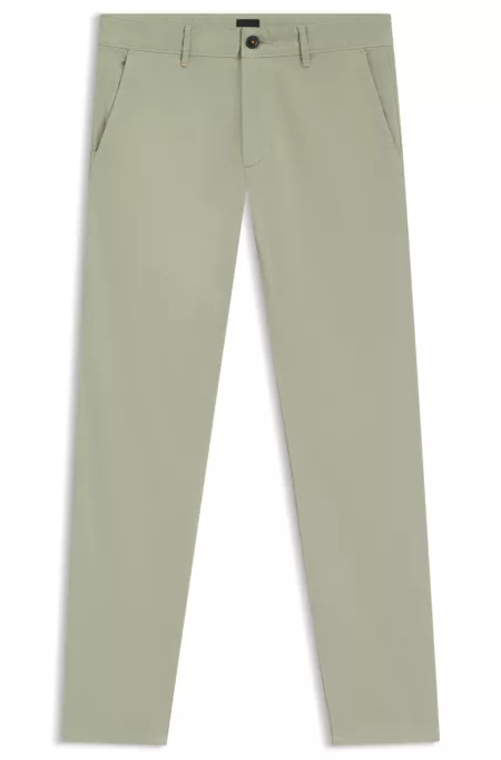 Slim-fit chinos in stretch-cotton satin