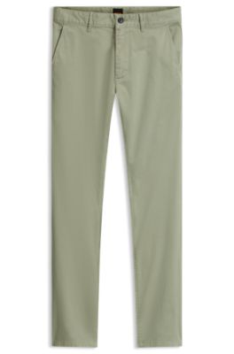Pantalones slim fit de raso el&aacute;stico sobrete&ntilde;ido, Cal