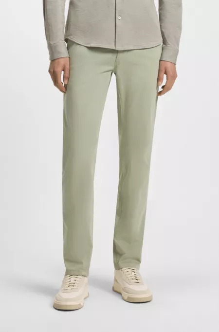 Slim-fit chinos in stretch-cotton satin