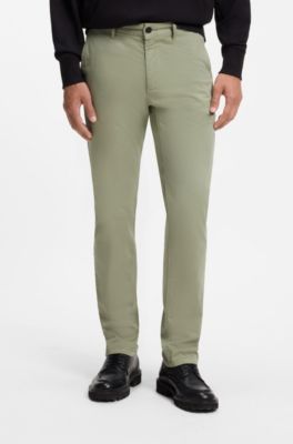 Pantalones slim fit de raso el&aacute;stico sobrete&ntilde;ido, Cal