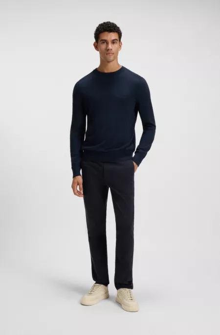 Slim-fit chinos in stretch-cotton satin
