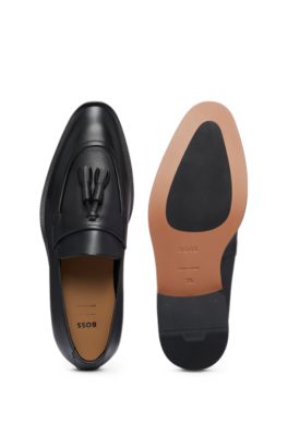 BOSS - Leather loafers with tassel trim