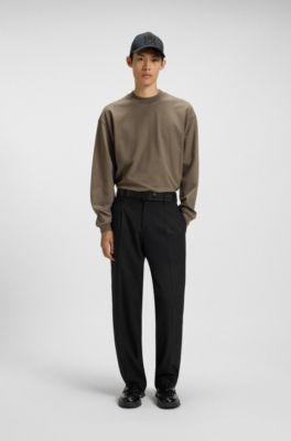 Logo-print T-shirt in cotton jersey, Brown