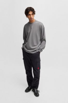 HUGO Cottonjersey relaxedfit Tshirt with logo print