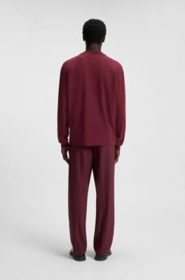 Logo-print T-shirt in cotton jersey, Dark Red