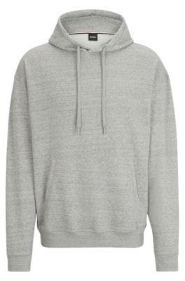 BOSS - Regular-fit hoodie with embroidered logo - Grey