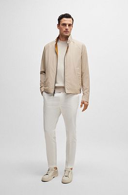 BOSS - Reversible Harrington jacket in virgin wool and silk