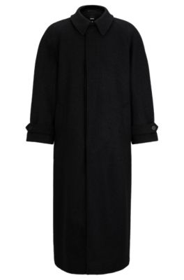 Hugo Boss Regular-fit Coat In Virgin Wool And Cashmere In Light Grey