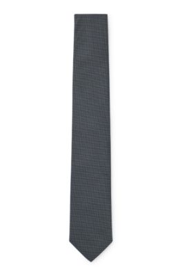 BOSS - Silk-jacquard tie with all-over micro pattern