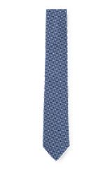 Cravate en jacquard de soie à micro motif intégral, bleu clair