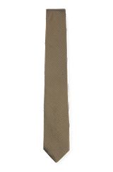 Silk jacquard tie with all-over pattern, Dark Green