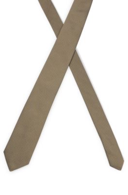 Silk jacquard tie with all-over pattern, Dark Green