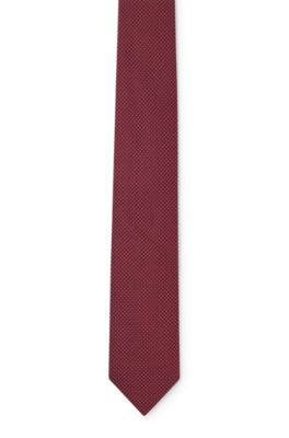 BOSS - Silk jacquard tie with all-over pattern