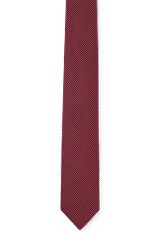 Silk jacquard tie with all-over pattern, Dark pink