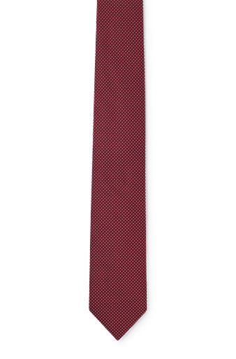 Silk jacquard tie with all-over pattern, Dark pink