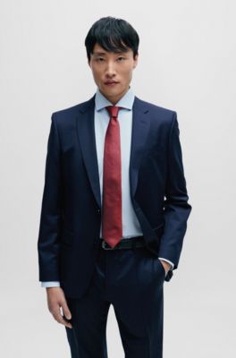 Silk jacquard tie with all-over pattern, Dark pink