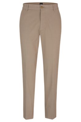 BOSS - Regular-fit trousers in patterned stretch cotton