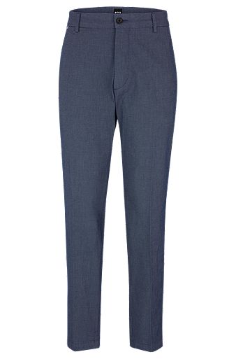 Pantalon Regular Fit en coton stretch à motif, bleu clair