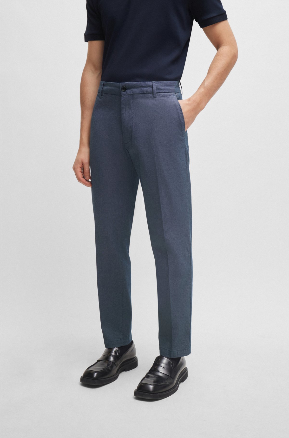Baby Blue Straight Leg Suit Trousers