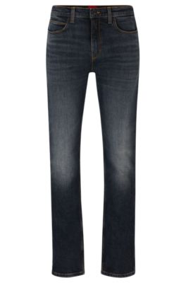 Hugo Slim-fit Jeans In Gray Stretch Denim In Dark Grey