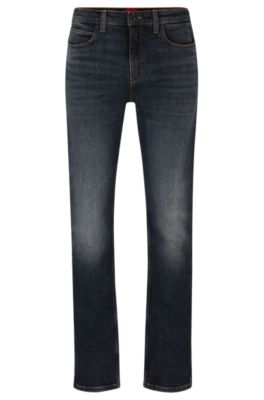 HUGO - Slim-fit jeans in gray stretch denim