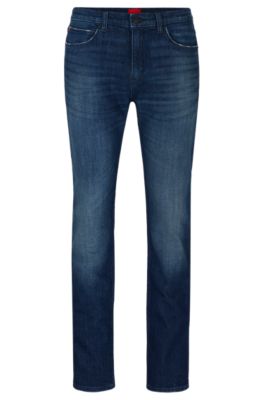 Hugo Slim-fit Jeans In Blue Stretch Denim In Dark Blue