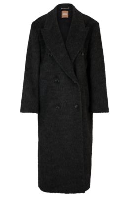 BOSS - Double-breasted coat in cotton