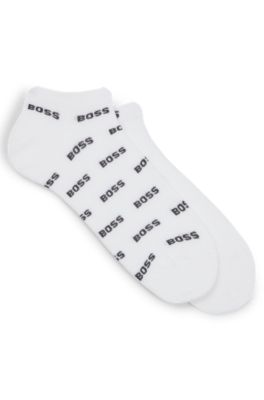 Hugo Boss Two-pack Of Ankle-length Socks With Branding In White