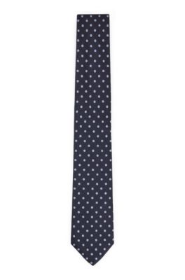 BOSS - Silk-jacquard tie with micro pattern