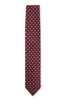 BOSS - Silk-jacquard tie with micro pattern