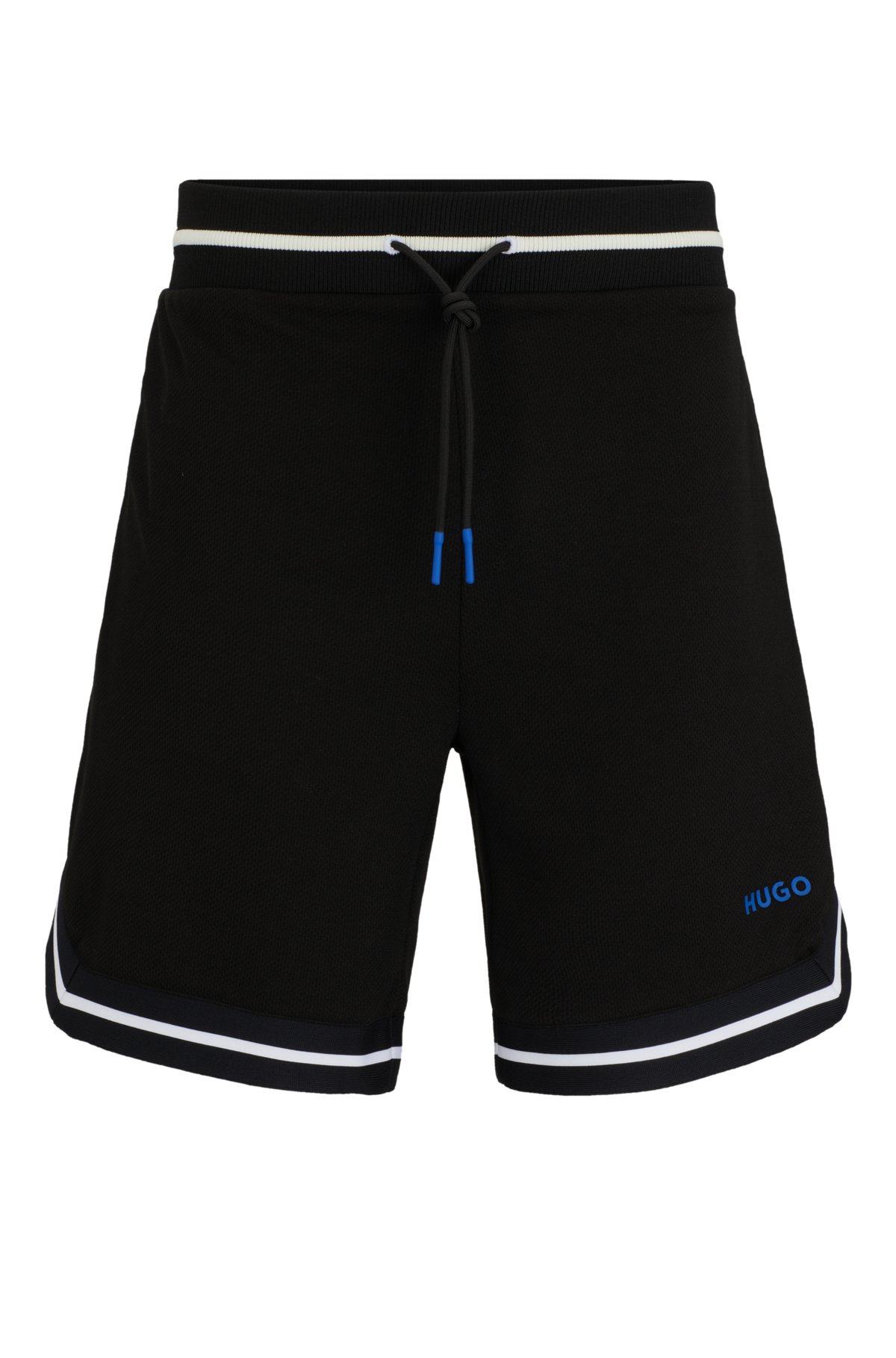 Mesh shorts with contrast logo and tape