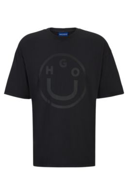 Shop Hugo Oversize-fit T-shirt In Cotton With New-season Logo In Black