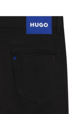 Black slim-fit jeans in stretch denim, Black
