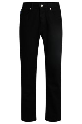Regular-fit jeans in black rinse-washed denim, Black