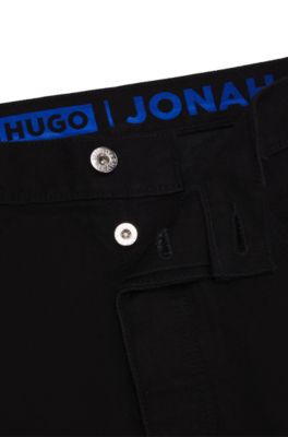 Regular-fit jeans in black rinse-washed denim, Black