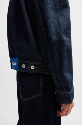 Dark-blue denim jacket with adjustable hem, Dark Blue