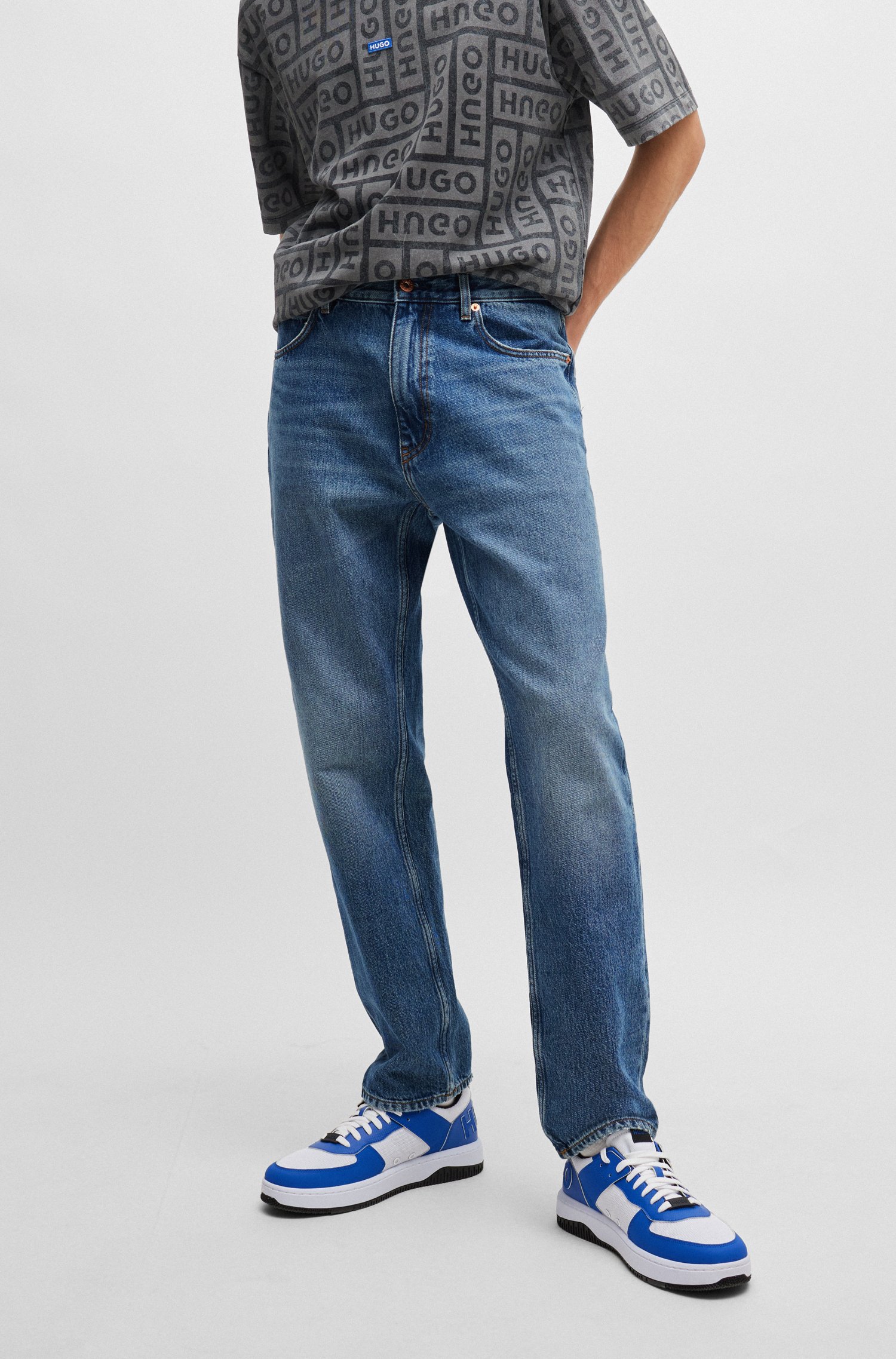 Regular-fit jeans blue stonewashed denim