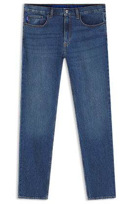 Slim-fit jeans in mid-blue stretch denim