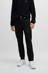 Tapered-fit jeans in black stretch denim, Black